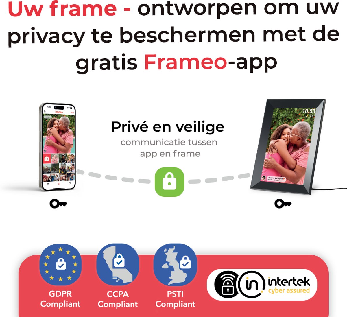 Digitale Fotolijst met WiFi - Frameo App - 10.1 Inch HD - Touchscreen - Foto's en Video's - Fotokader - Digitaal Fotolijstje - Digital Photo Frame - Fotolijsten - Vaderdag Cadeau voor Papa - Cadeaus voor Hem - Zwart - Silvergear thumbnail 4