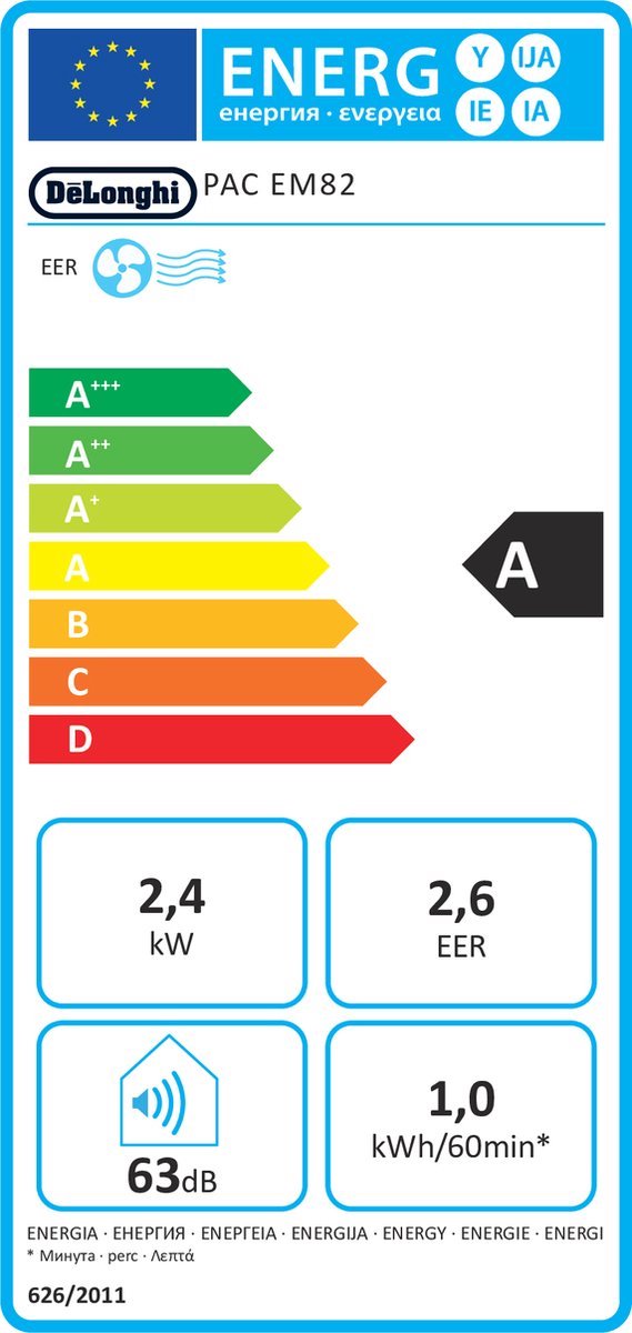 Afbeelding 2 van De'Longhi Pinguino PAC EM82 - Mobiele Airco - Wit