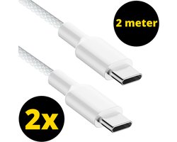 ThunderGold 2x USB C kabel 60W 2 Meter - USB C naar USB C - USB-C kabels - USB C kabel naar USB C - Oplaadkabel USB C - USBC kabel - Universeel - Gevlochten