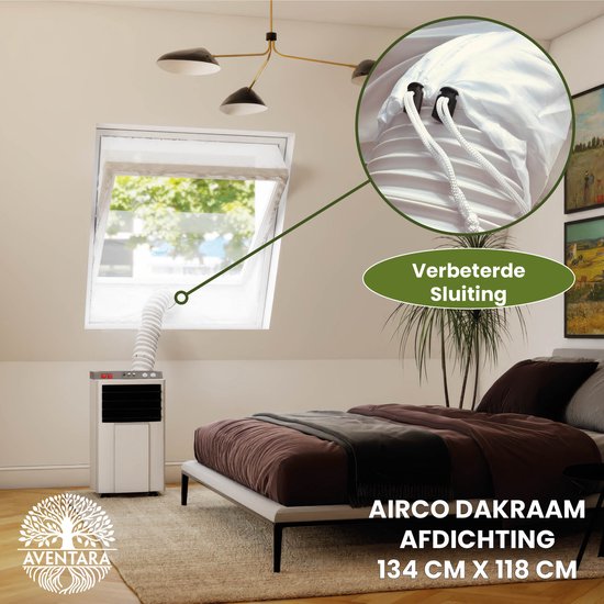 Airco Dakraam Afdichting 134×118 cm voor Velux UK06, Fakro Optilight – Raamafdichtingskit Slang Afsluiten