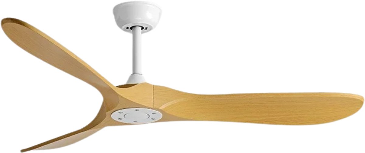 Livano Plafondventilator - Met Verlichting - Plafond Ventilator - Met Lamp - Plafonniere Met Ventilator - Licht Hout/Wit - 132cm
