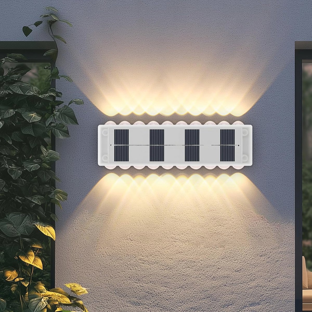 4-pack Solar Wandlampen voor Buiten met 20 LED - Waterdichte Tuinverlichting voor Tuin, Garage en Voordeur