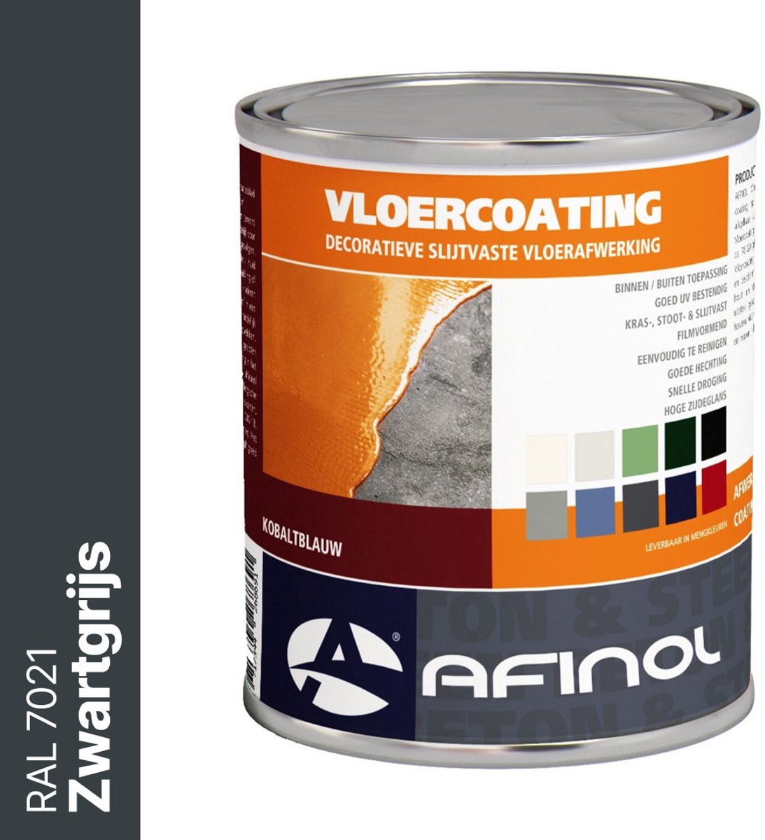 Afinol Vloercoating Zwartgrijs (RAL 7021) 750 ml