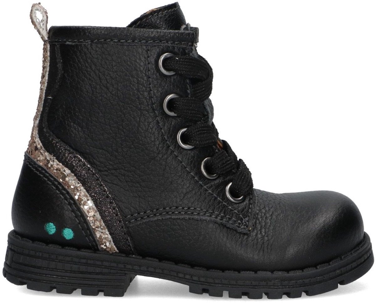 BunniesJR 225783-589 Meisjes Biker Boots - Zwart - Leer - Veters