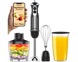 Kitchello - Staafmixer - 5-in-1 - Staafmixer Set - Met Hakmolen, Garde, Maatbeker - 1000 Watt - Met…