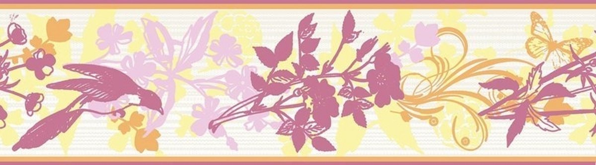 Bloemen vogel behangrand 1425-35