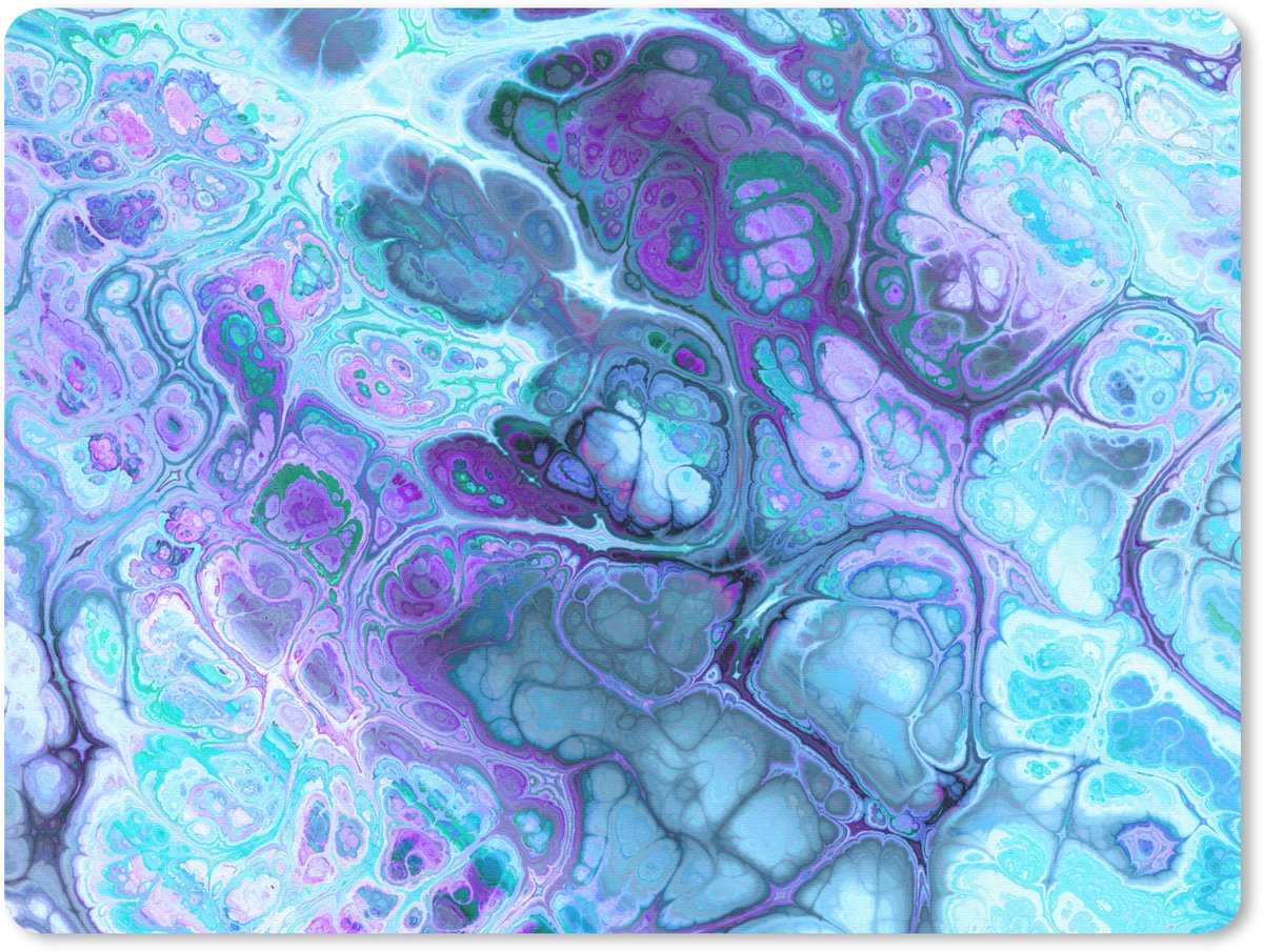 Muismat 23x19 cm - Mousepad Kunst - Golf - Blauw - Psychedelisch - Muismatten