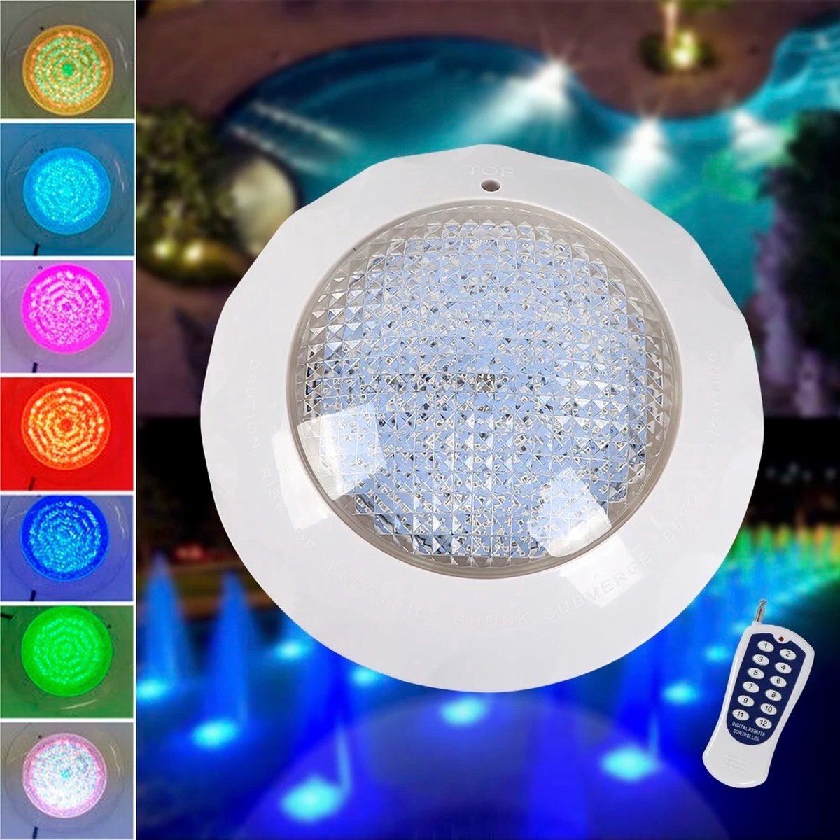 QPFO® LED onderwaterzwembadlamp - multi color waterdicht met afstandsbediening - jacuzzi en sfeerverlichting