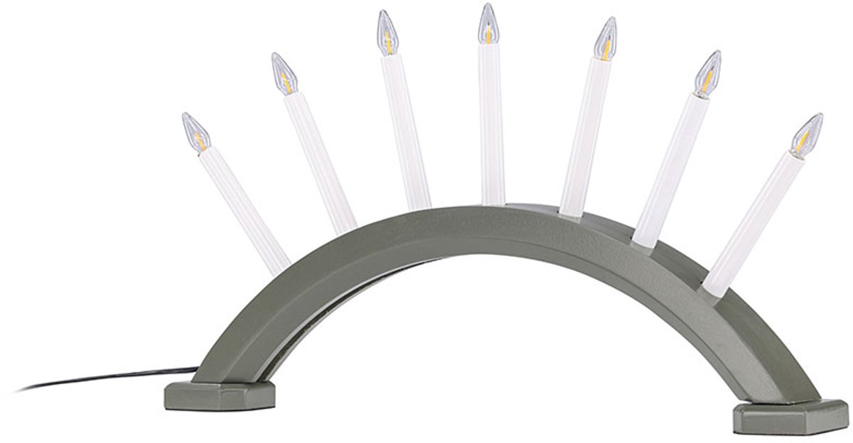 Kebnekaise adventskandelaar elektrisch 7 lichten groen.