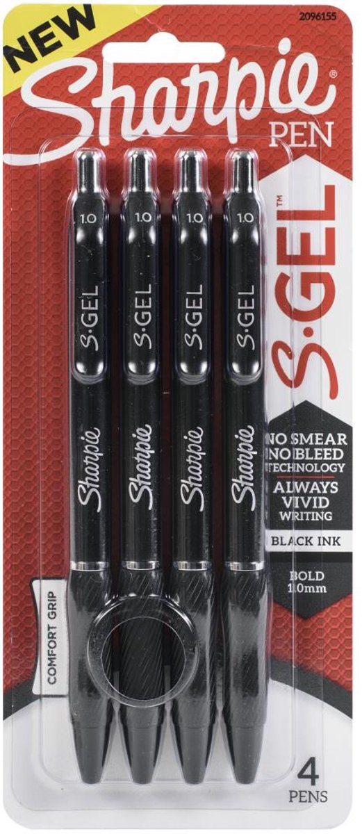Sharpie - S-Gel 1.0 mm - zwarte inkt - 4 stuks - 2096155