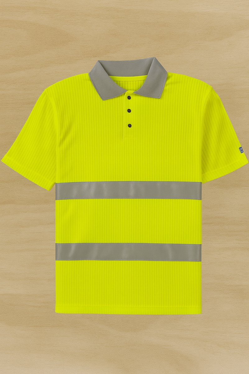 Polo Santander – Fluor Geel – 2XL (XXL) – Hoge Zichtbaarheid – Reflecterend