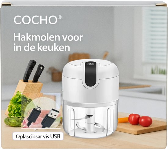 COCHO® Elektrische Hakmolen - USB Oplaadbaar - Mini Chopper 250 ml - Draadloos - Voor Groenten, Babyvoeding & Meal Prep - Groen van COCHO® — afbeelding 5