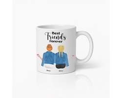 Gepersonaliseerde Best Friends Forever Mok – Vriendschapscadeau met Namen – Schattige BFF Koffiebeker