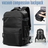 Vacuümrugzak - Vacuüm - Rugzak - Zwart - Reistas - Inclusief Vacuümpompje - 30 Liter - Handbagage - Grote Reisrugzak voor Dames en Heren - Vliegtuig - Koffer - Reisrugzak - Waterdichte Reistas - Voor Reizen, Zaken, Zakenreizen, Weekend