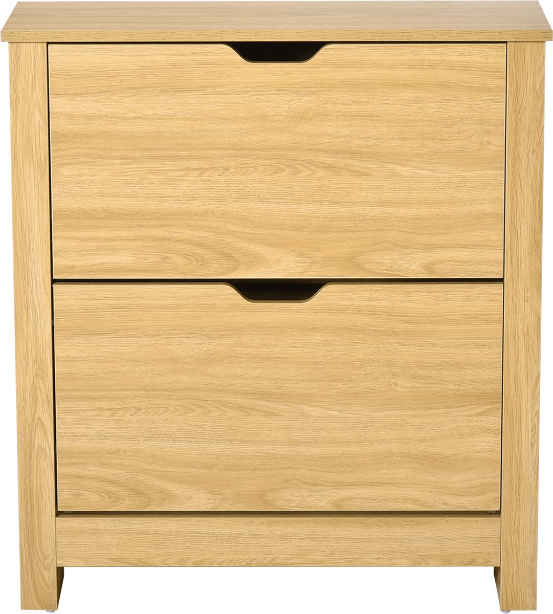 HOMCOM-Klapbare schoenenkast-72x26x80cm-Hout-Natuurlijk hout