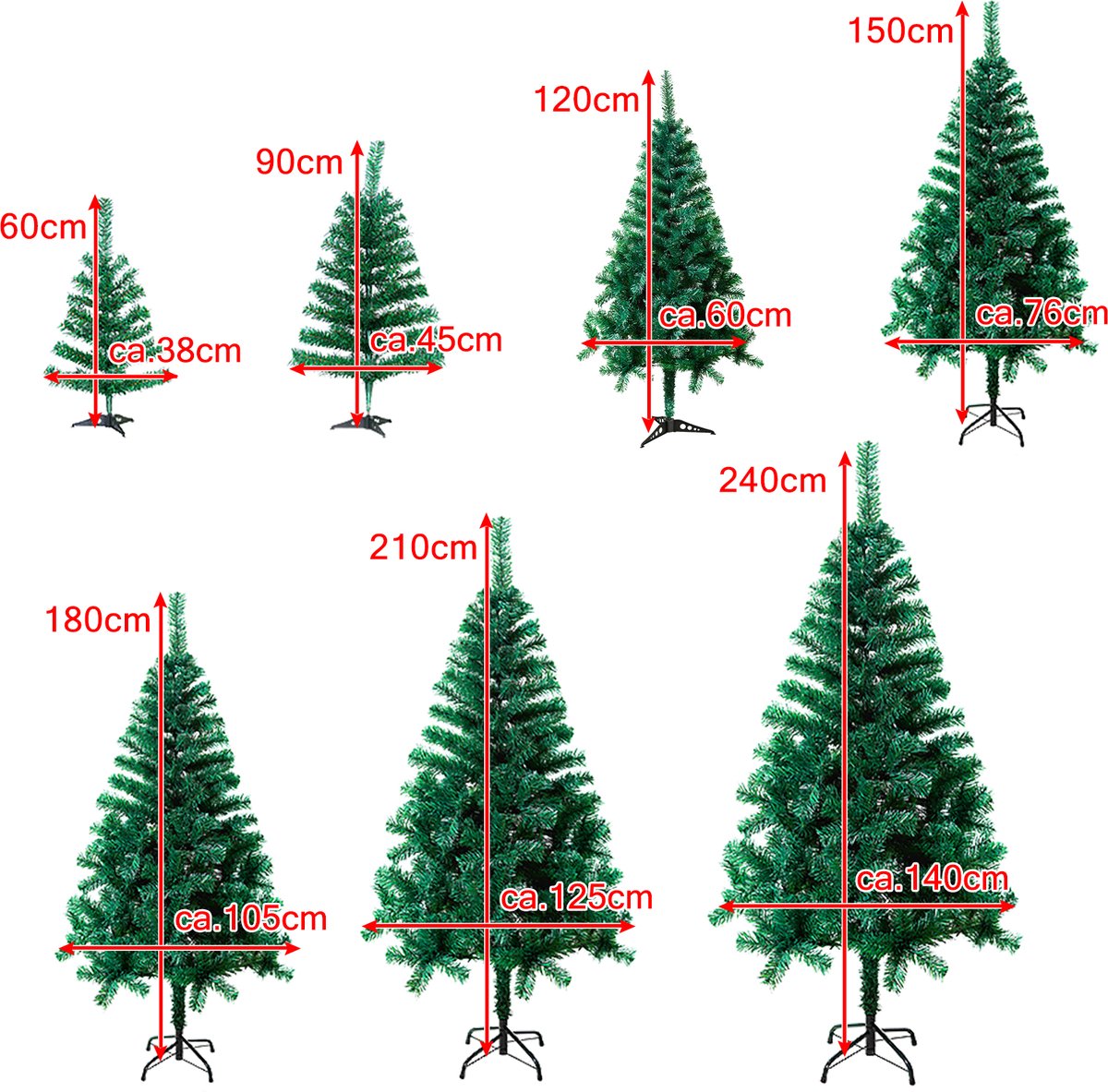 Kerstboom Kunstboom 180cm Kunstkerstboom Decoratie, PVC Kerstboom Kerstdecoratie, Dennenboom Inclusief Metalen Standaard – foto 2