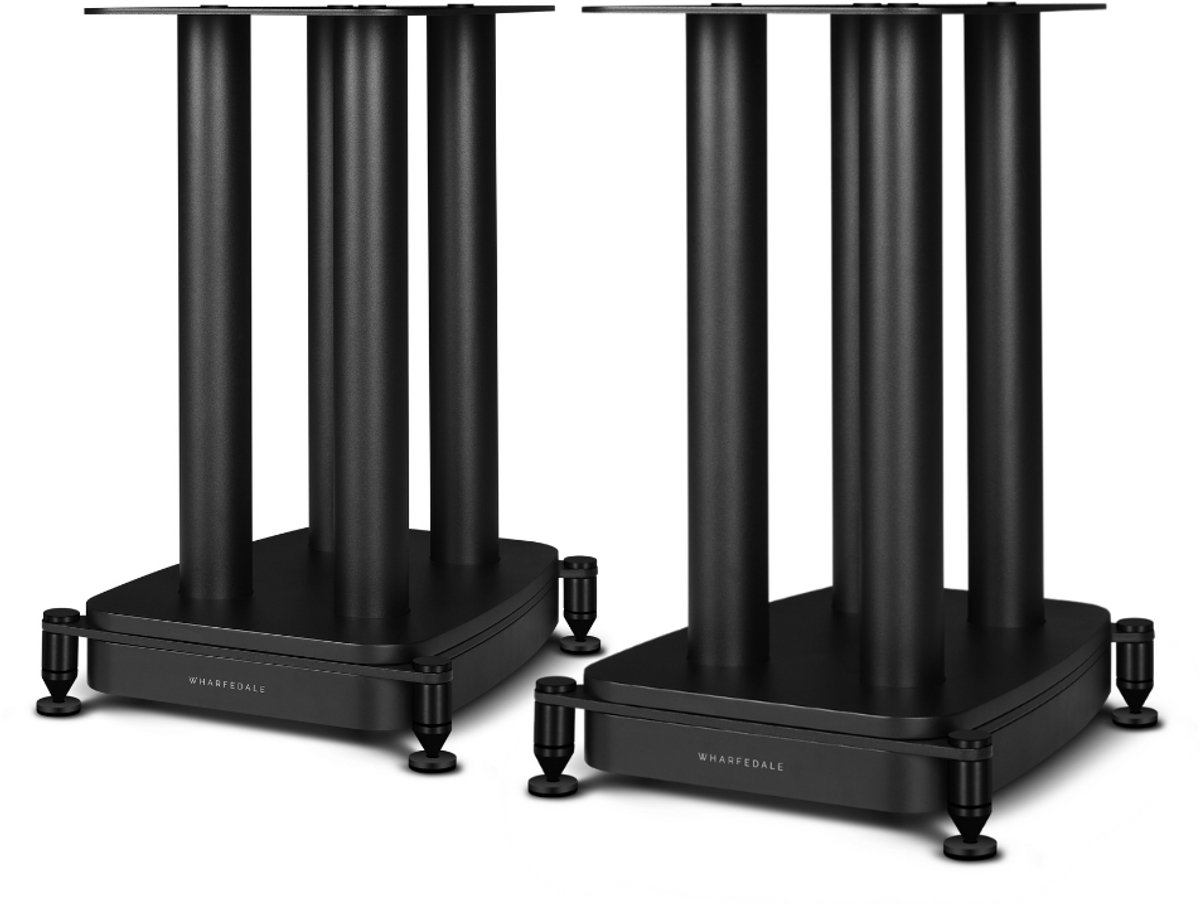 Wharfedale EVO 5.2 Luidsprekerstandaards - met Kabelgootje - Carbonstaal - Spike-voetjes - Zwart