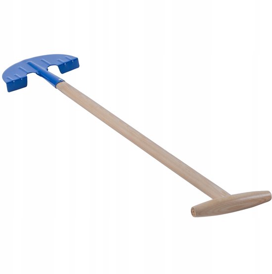 KADAX Gazonkantsteker van staal, randsteker met T-greep voor graskleur, effectief mes voor gras, gazonrandsnijder met lange steel van hout (halve maan, blauw) van KADAX — afbeelding 4