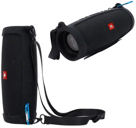 Beschermhoes geschikt voor JBL Charge 5 Bluetooth Speaker - Inclusief Draagriem - Meerdere Kleuren - Schokbestendig - Krasbestendig - Siliconen - Hoesje - Case - Bescherming - Zwart van Merkloos — afbeelding 4