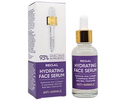 Regal Hydrating Face Serum – Anti Rimpel & Hydraterend Gezichtsserum – met Hyaluron & Collageen – 93% natuurlijke ingrediënten – 30ml