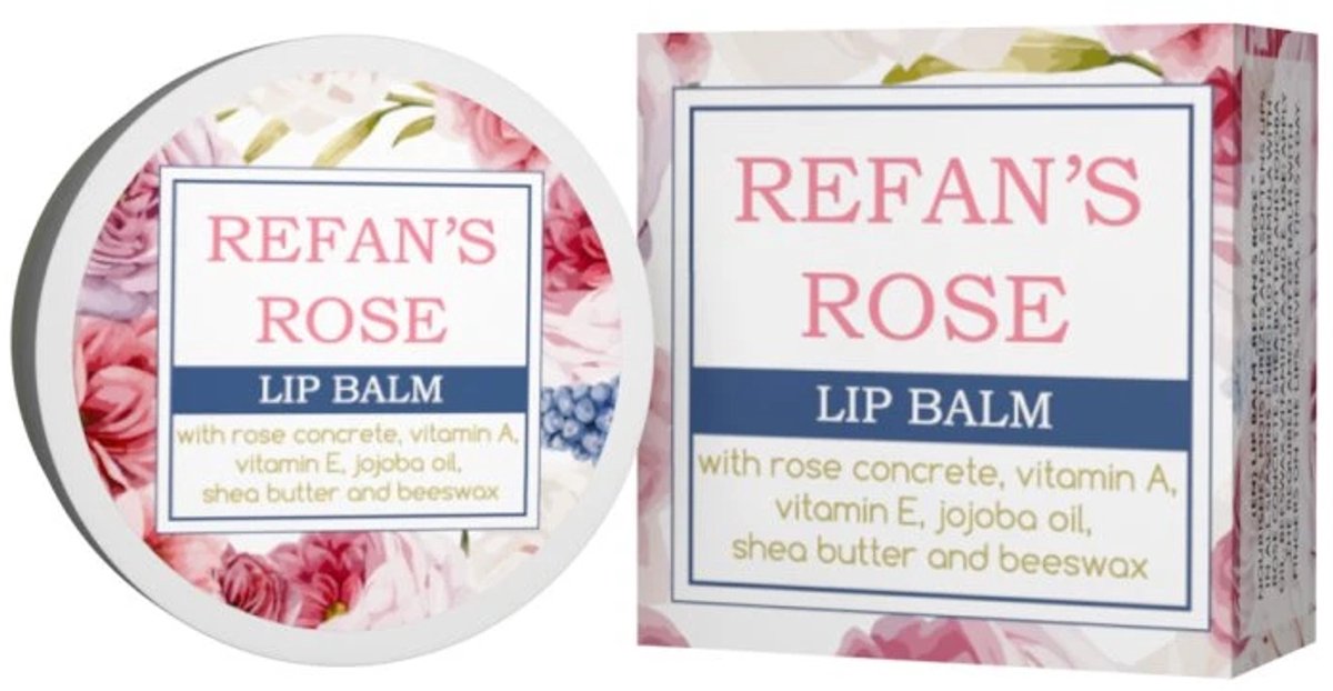 Refan biologische rozenolie lippenbalsem - verzacht de droge huid van de lippen - Bulgarije rozenolie 5ml
