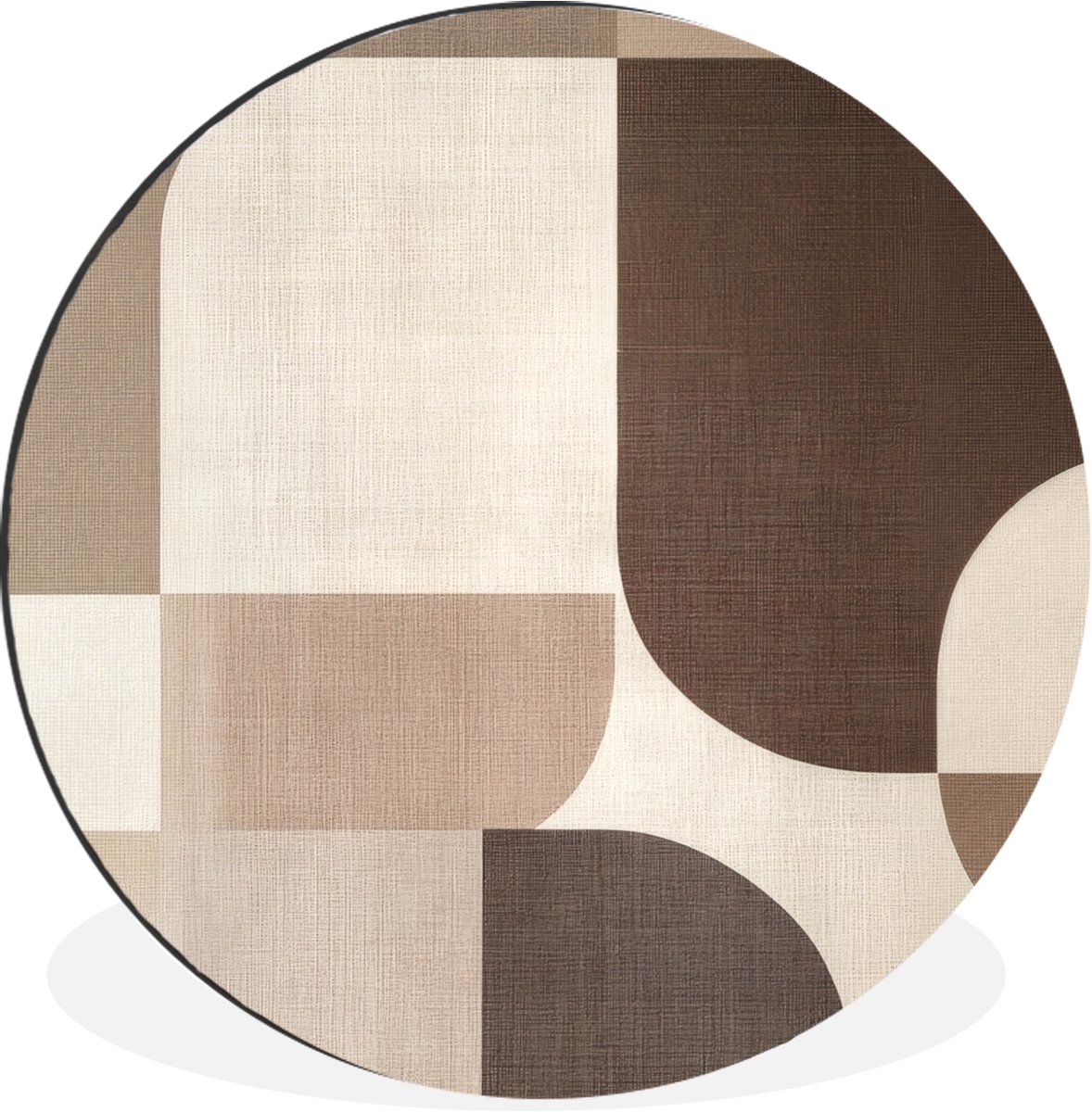 WallCircle Wandcirkel - Muurcirkel - Geometrisch - Geweven structuur - Modern - Aluminium - Dibond - 60x60 cm - Binnen en Buiten Vormen - Modern