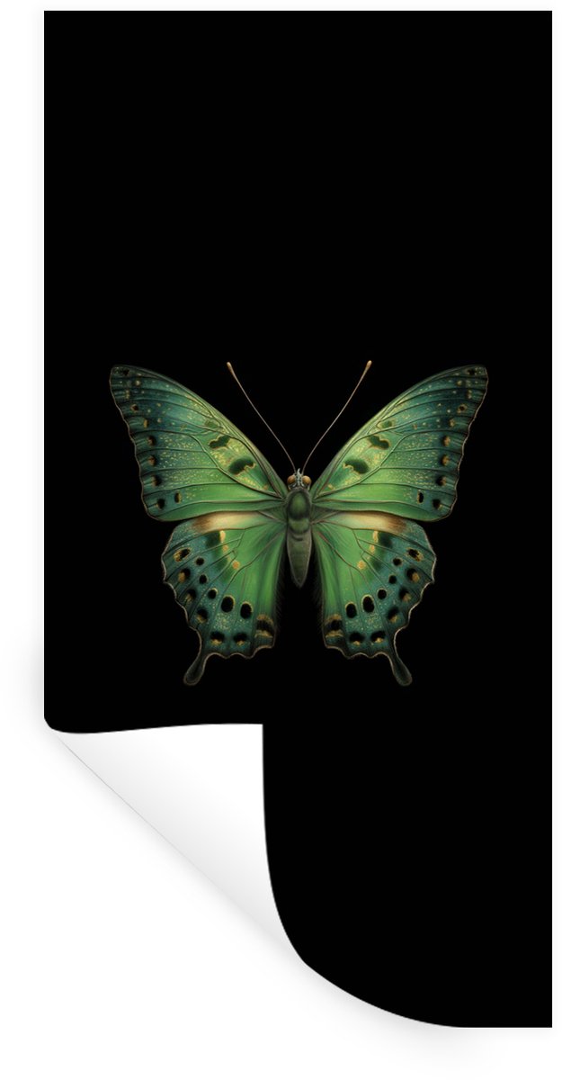 Muurstickers - Sticker Folie - Vlinder - Groen - Diepte - 80x160 cm - Plakfolie - Muurstic