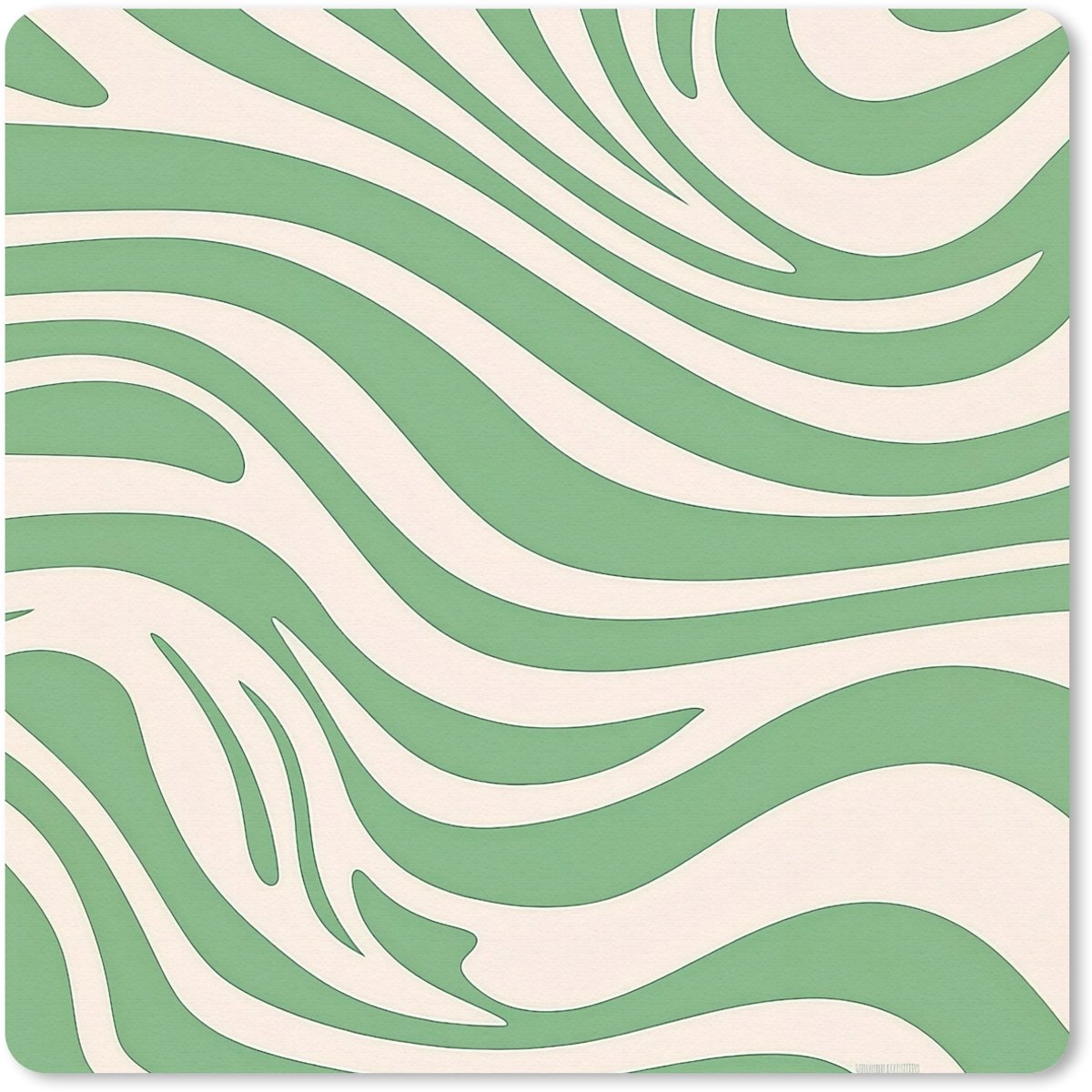 Muismat 30x30 cm - Mousepad Zebrapatroon - Groen - Retro - Muismatten