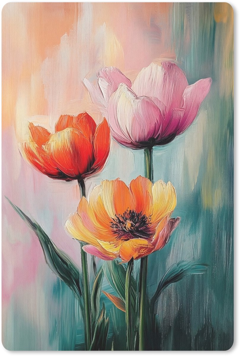 Muismat 18x27 cm - Mousepad Dromerig - Bloemen - Verfijnde details - Muismatten
