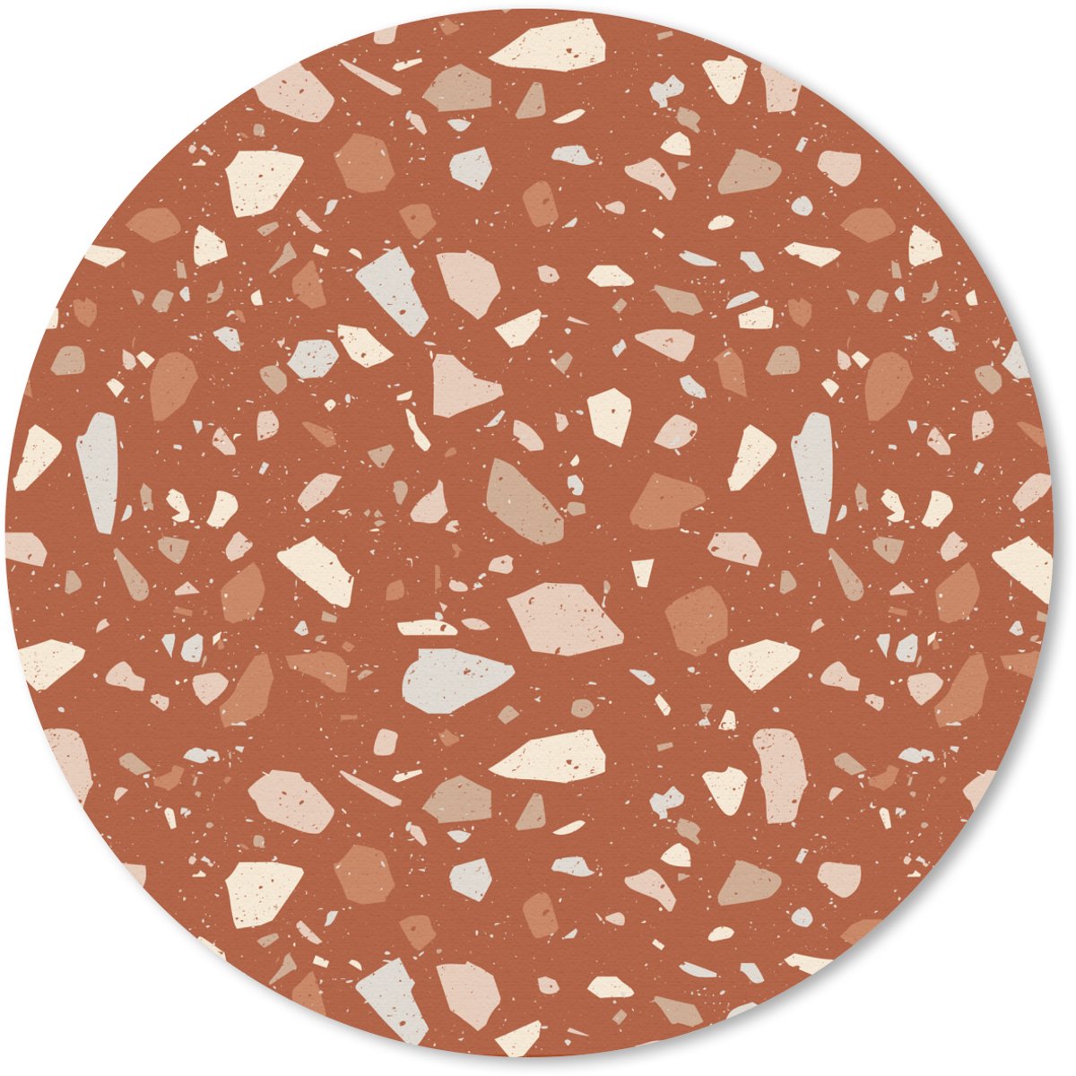 Muismat rond 40x40 cm - Mousepad Terrazzo - Patroon - Klei - Ronde muismatten