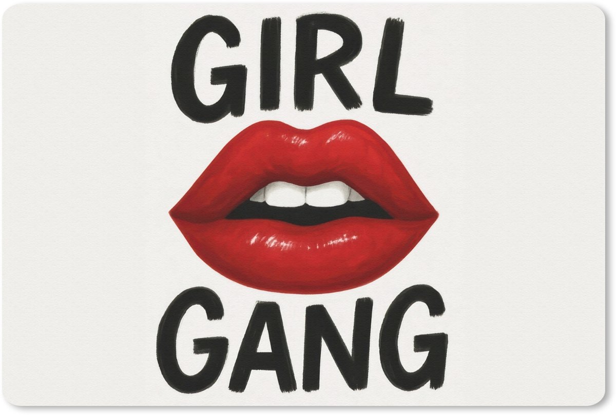 Muismat 27x18 cm - Mousepad Lip - Girl - Rood - Letters - Muismatten