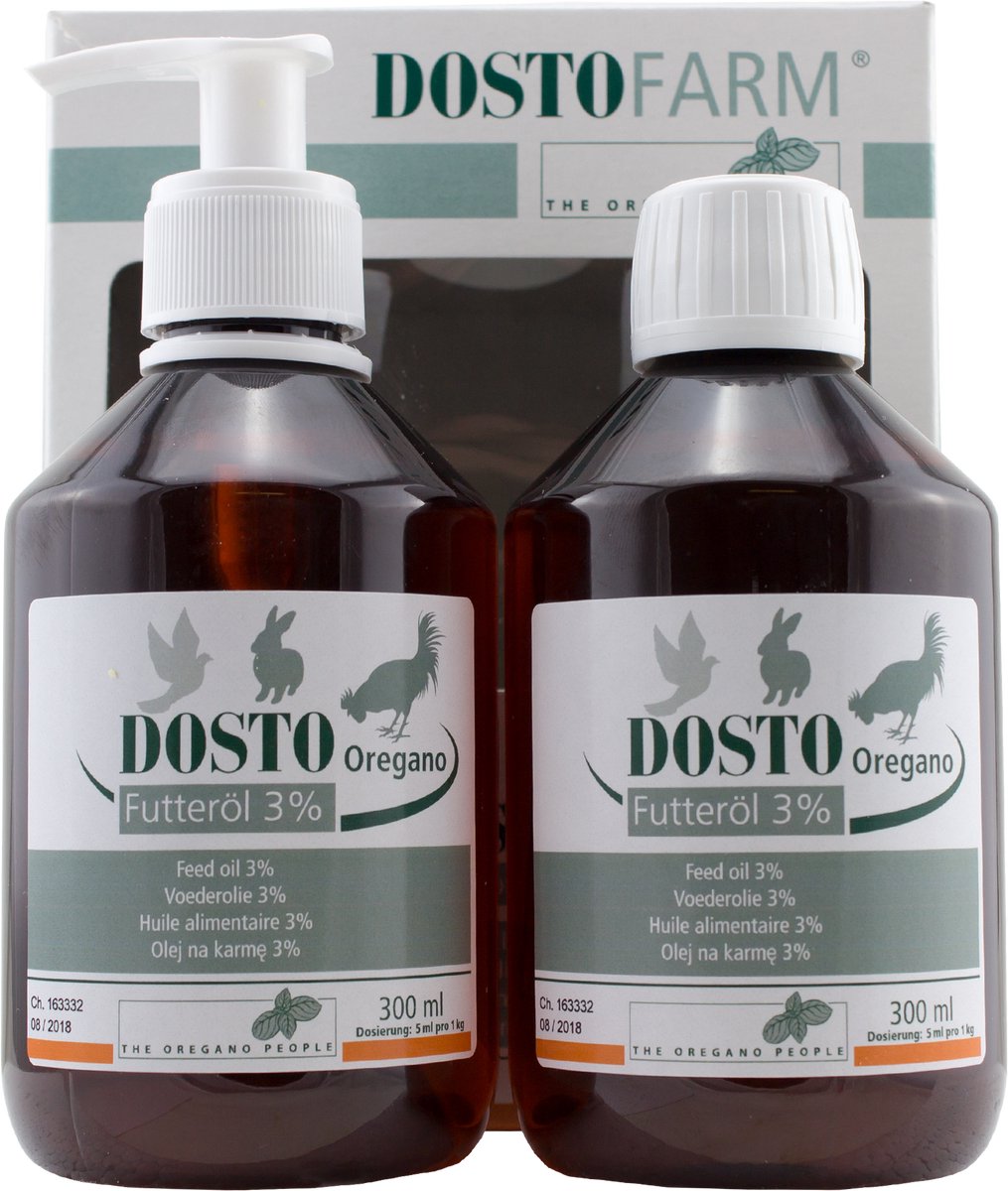 Dosto Oregano voederolie 3% 600ml - Vet Schroeder Tollisan - voor postduiven