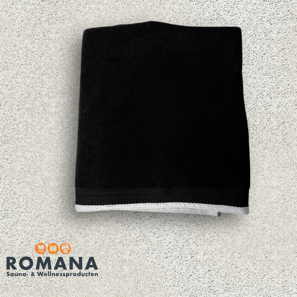 Romana Products Wapperdoek - Open - Voor Sauna en Wellness - Zwart - 100cm x 150cm