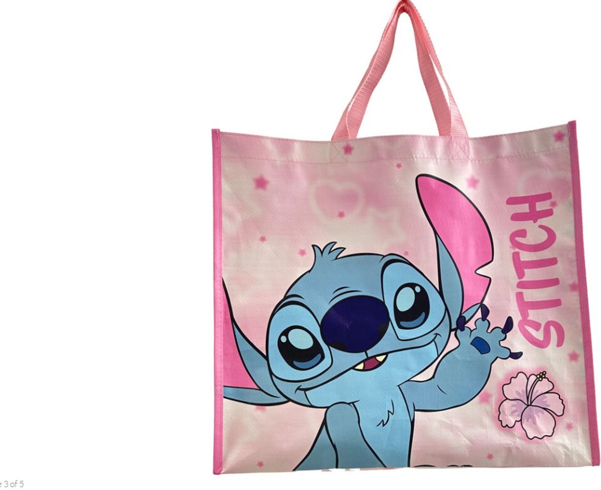 Lilo & Stitch: Shopper 450x400mm, gerecycleerd van PET flessen, Lilo en stitch tas, Boodschappentas, lilo en stitch, Shopper