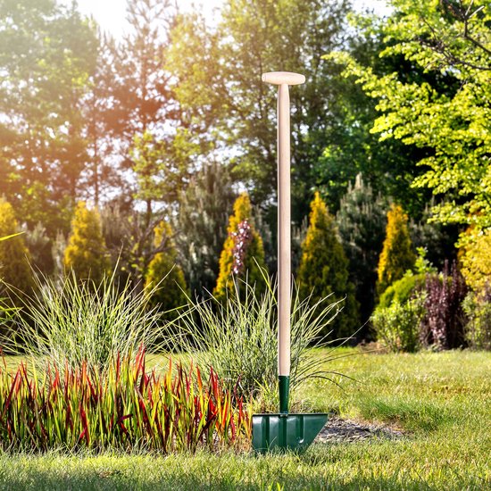 KADAX Graskantensteker van staal, met houten steel, gazonkantensnijder voor tuin, randmes, solide gazonstekers, tuingereedschap, graskantschaar (T-greep) van KADAX — afbeelding 3