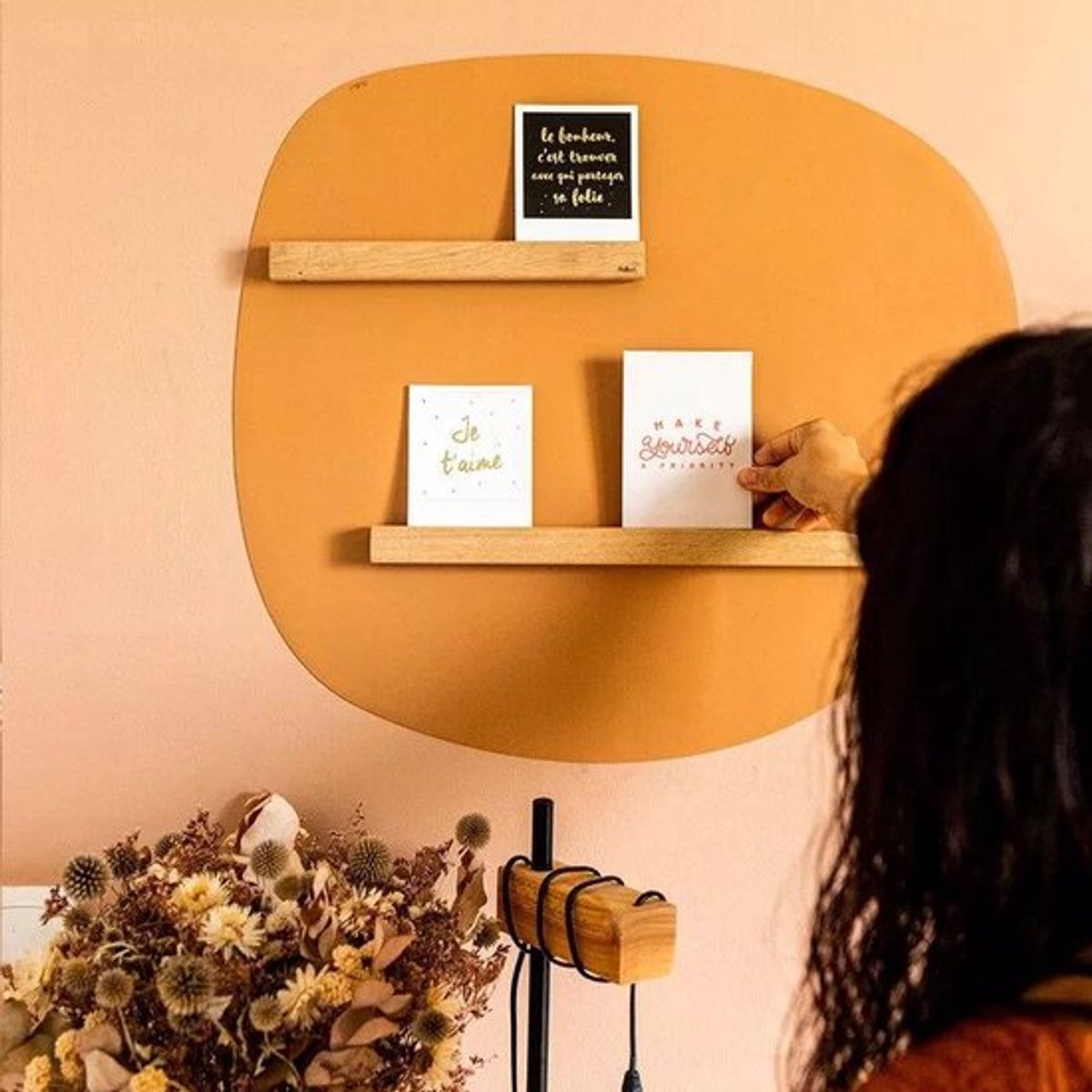 FERFLEX - Magnetische houten wandplank - 45 cm - Wandplank voor foto's - Decoratieve houten wandplank - Zwevende wandplank