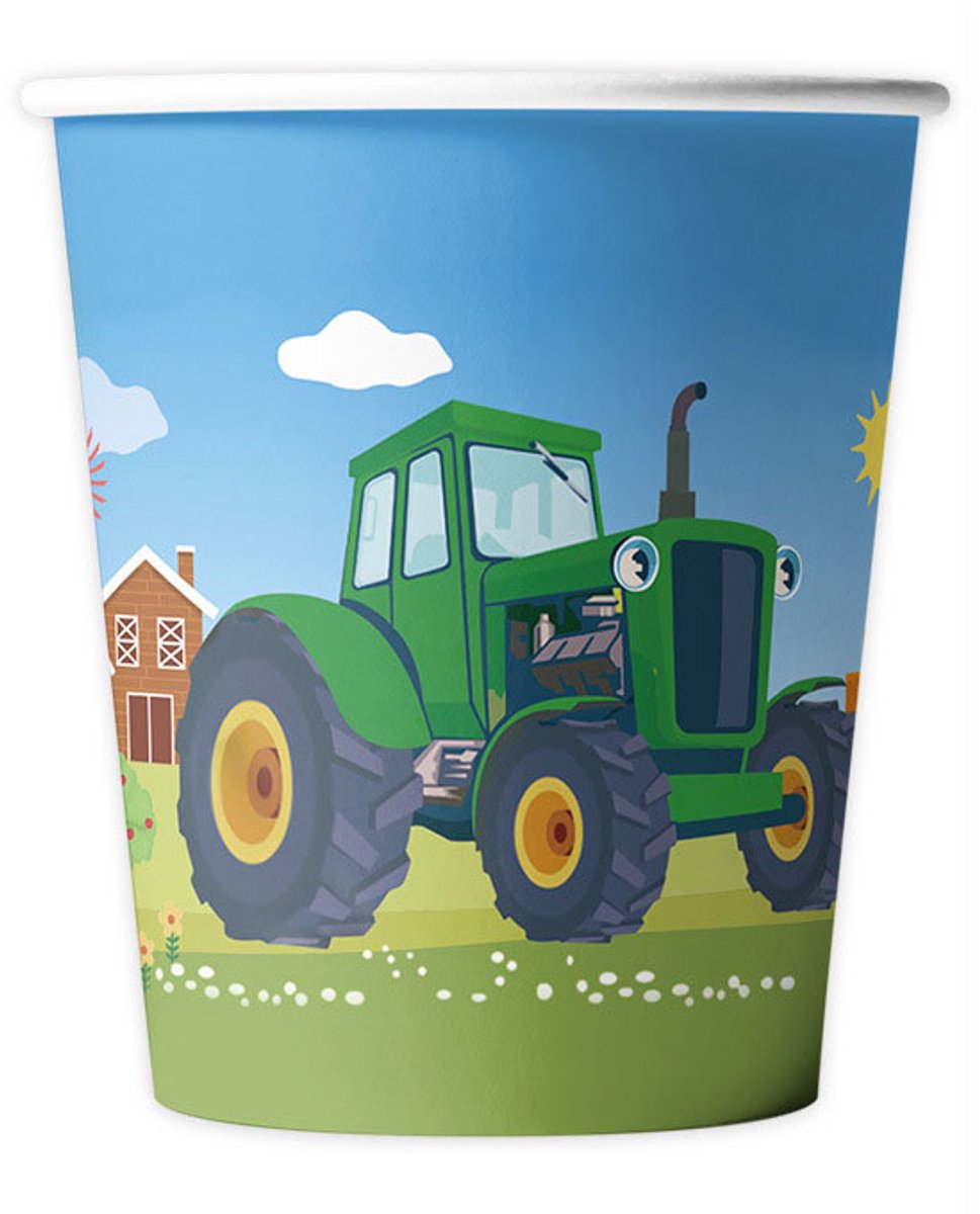 Boerderij Feestpakket – 71-delig – Compleet voor 10 kinderen – Tractor Thema – Borden, Bekers, Servetten, Tafelkleed & Bestek