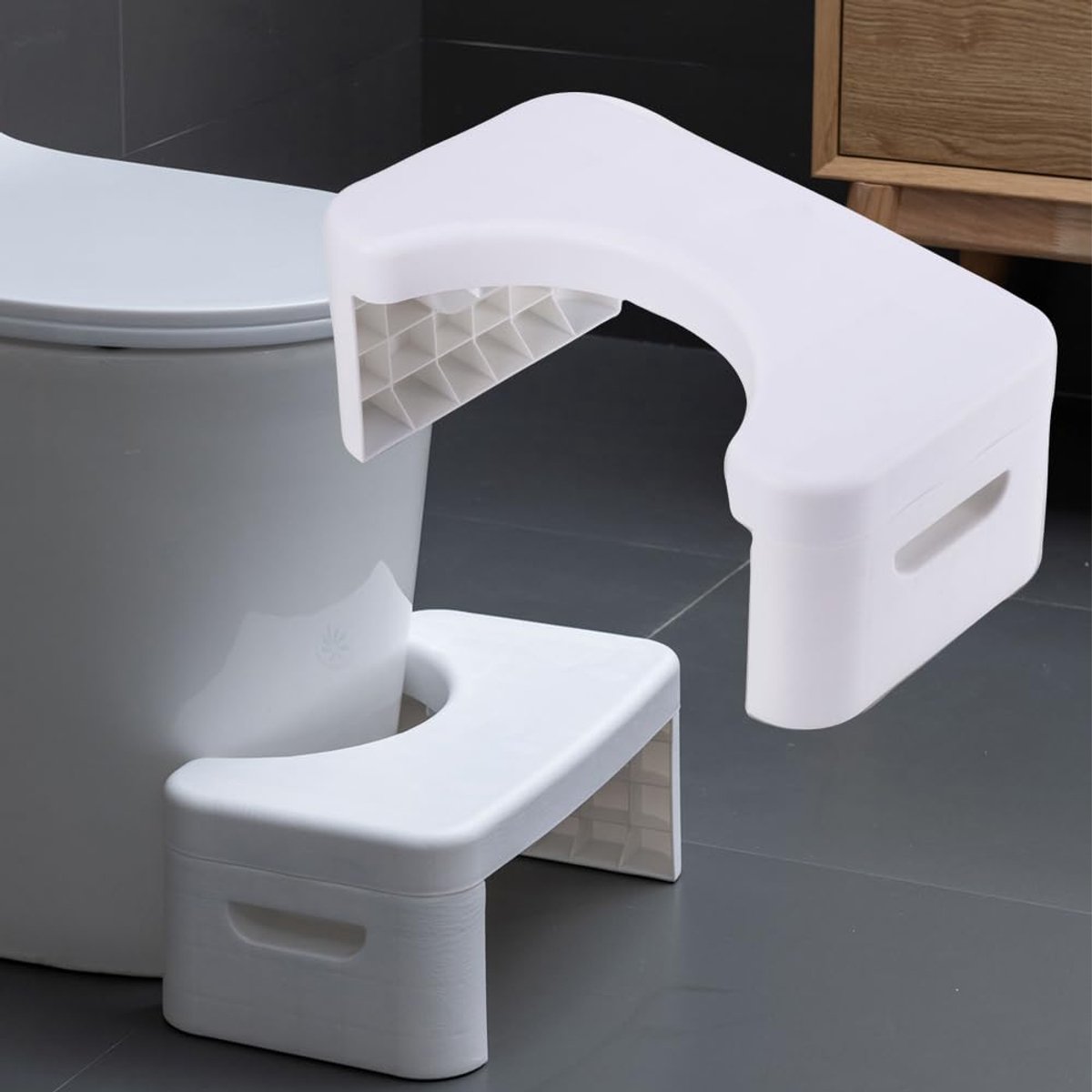 Toilethocker - Voor een gezondere toilethouding - Afneembaar en stapelbaar voor volwassenen en kinderen - 7 inch