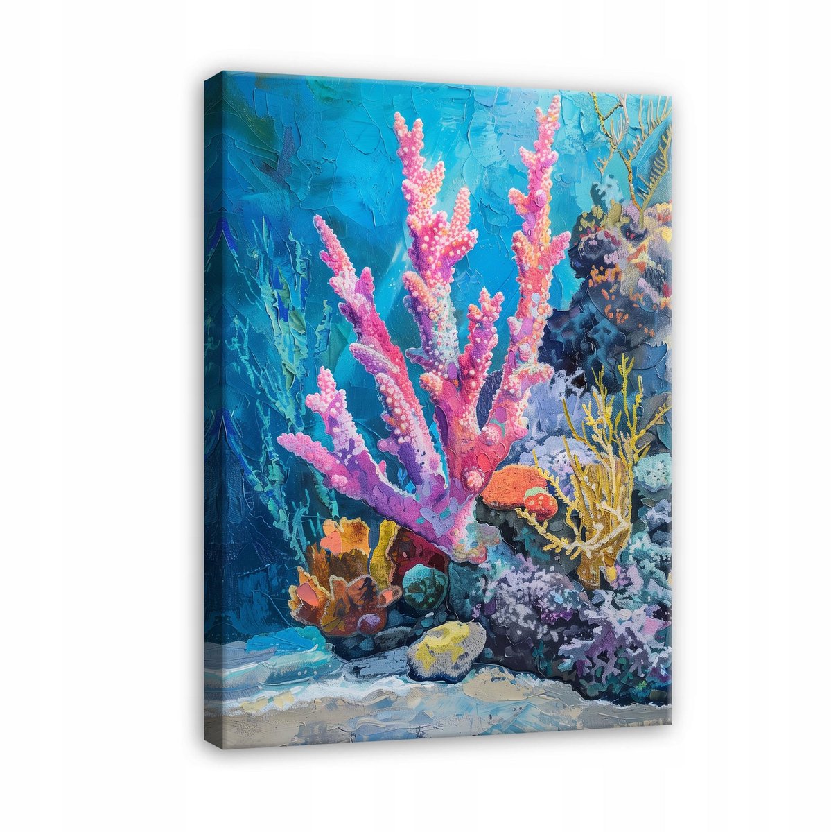 WALLARENA Canvas schilderij - 100x70 cm - afbeelding van een koraalrif in de oceaan voor slaapkamer of salon multikleurig