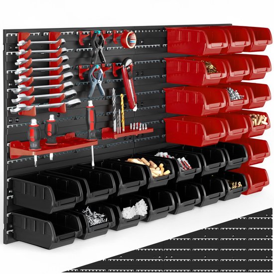 Tool wall 1728 x 780 with 30 containers including lids