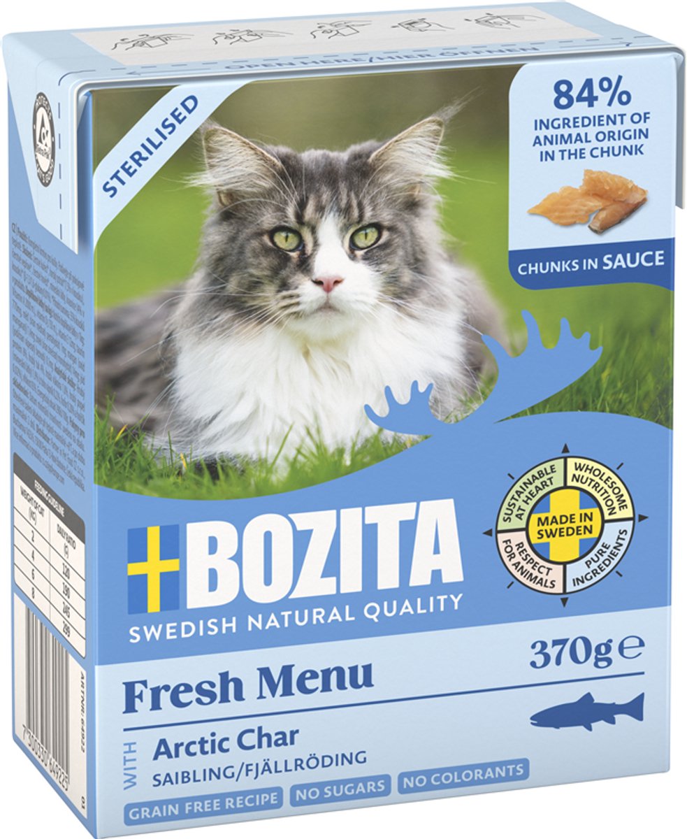Bozita Bozita Cat - Tetra Recard Morsels in Saus Gesteriliseerd 370g - met char