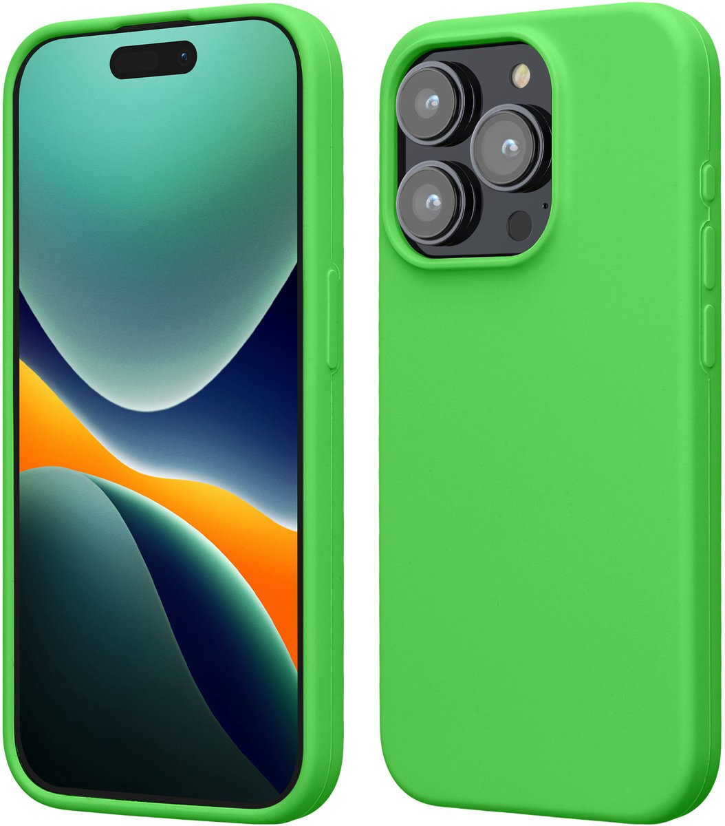 kwmobile Case voor iPhone 15 Pro - Slank TPU-Hoesje met Zachte Afwerking - In limoengroen
