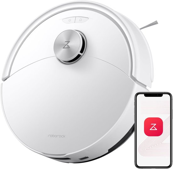Roborock Q10 S5 Robotstofzuiger– 10000 Pa Zuigkracht–Dubbele Anti-klitfunctie–VibraRise 2.0-Systeem– 8 mm Dweillift– PreciSense LiDAR-navigatie–Obstakelvermijding– APP–Wit