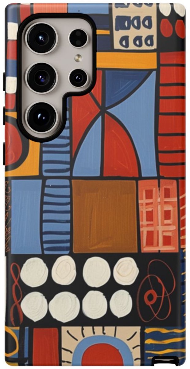 Kleurrijk Geometrisch Patroon – Telefoonhoesje Geschikt voor Samsung Galaxy S24 Ultra