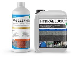 Beton impregneermiddel - Kelder waterdicht maken - Optrekkend vocht - Nano Coating met Permanente werking - Hydrablock Pro 2,5L (10m2) + 1L Betonreiniger concentraat