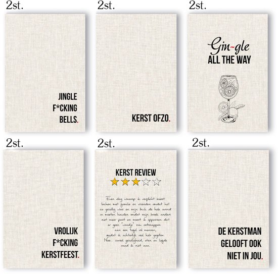 12 dubbele kerstkaarten 12 stuks met envelop - Grappige kerstkaarten - Dubbele kerstkaarten - wenskaarten - feestdagen kaarten - kerstkaart met envelop - Set kerstkaarten
