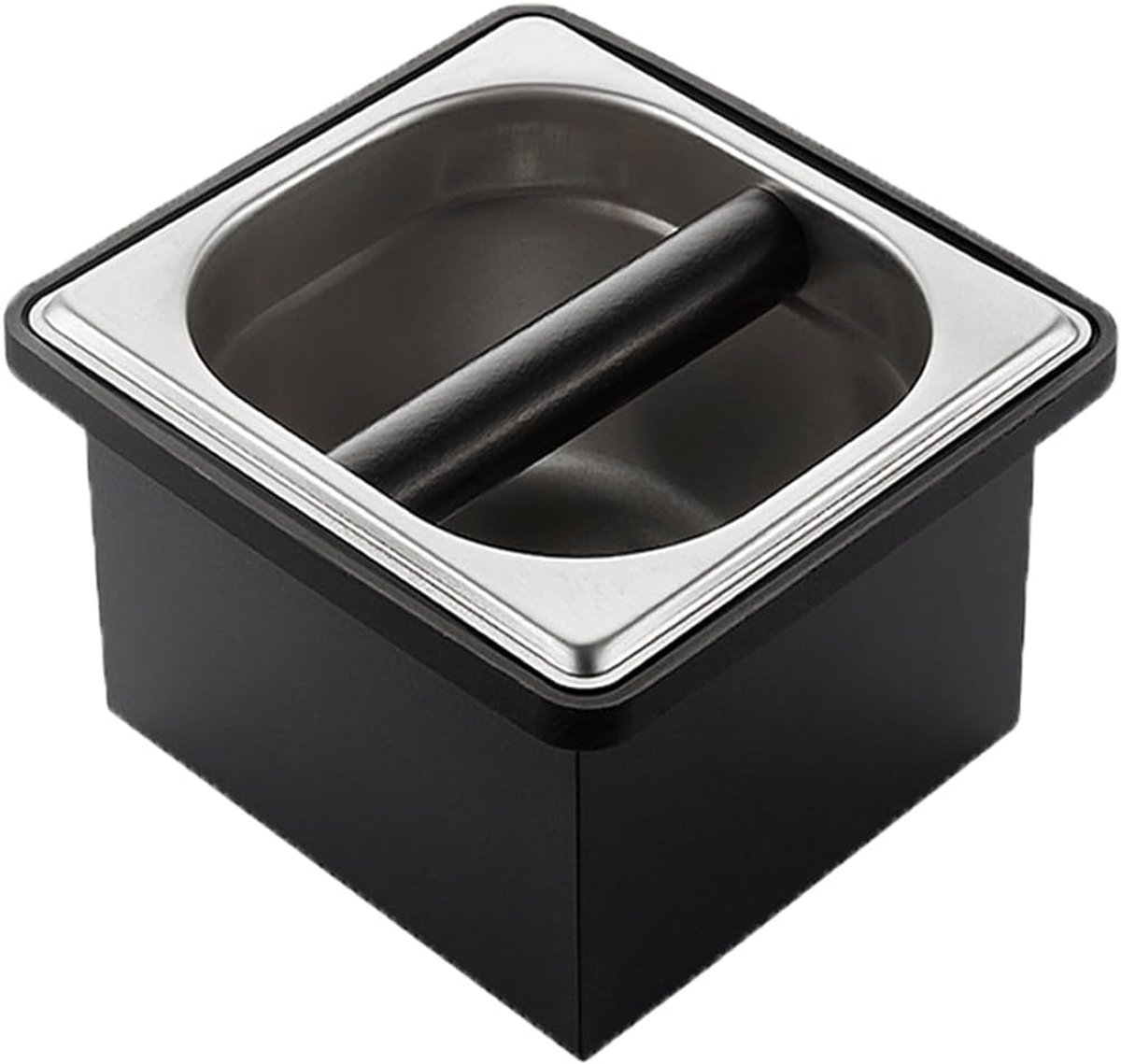 Koffie Knock Box - Espresso Bak - Koffiedik Verwijderen - Geluiddempend Ontwerp - 18.9 x 10.4 cm - Zilver