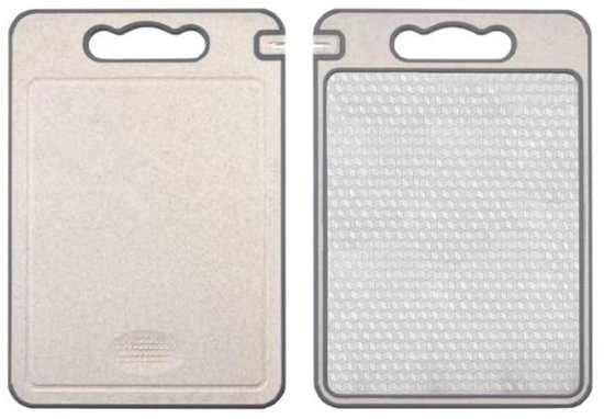 Planche à découper double face en acier inoxydable avec fente pour couteau