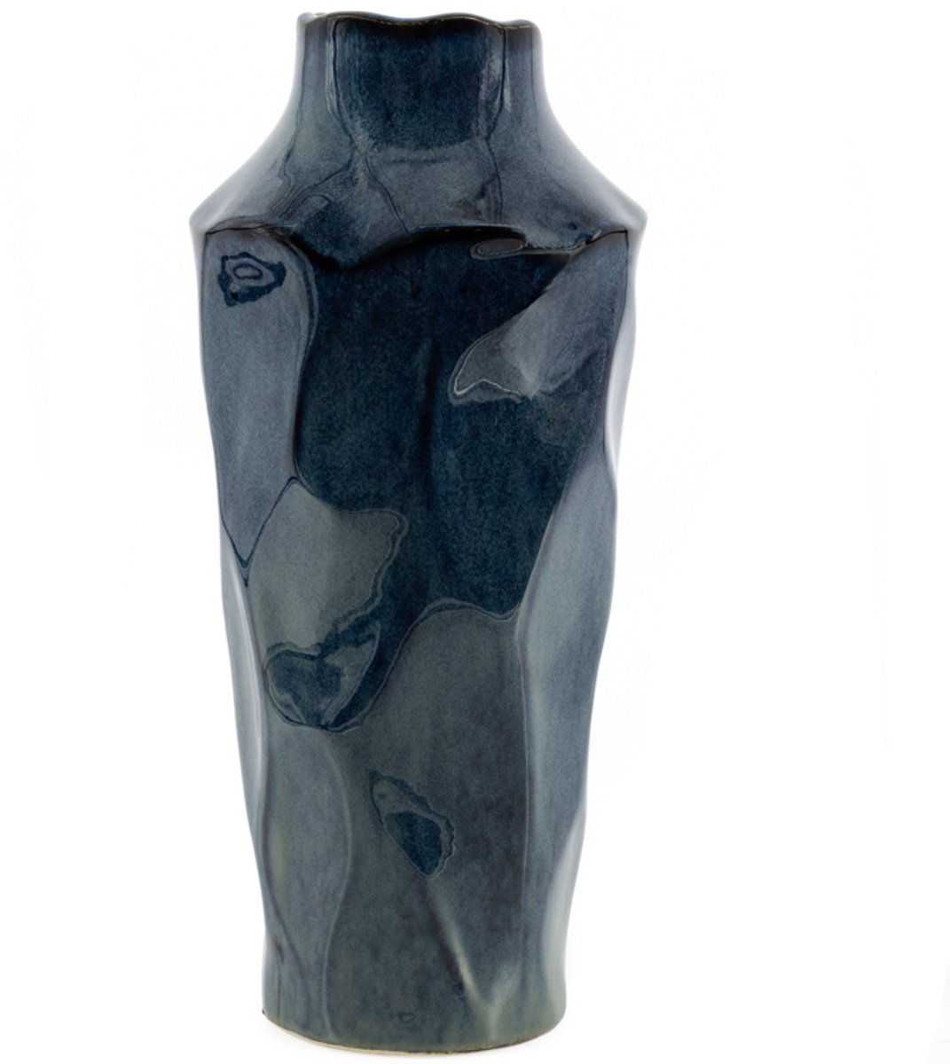 homebound by ky Aardewerk vaas Dimple blauw | bloemenvaas | 16x16x35,5cm