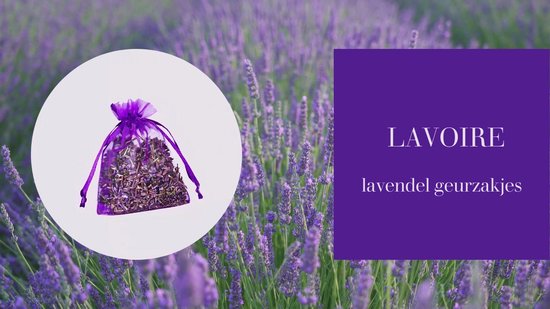 Biologische lavendel geurzakjes uit de Provence 5 stuks 12 gr. Roze